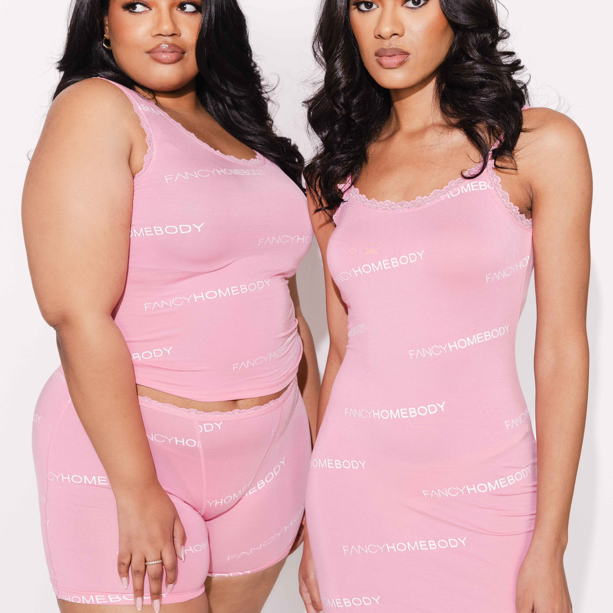 LogoLuxe Lace Trim Tank & Short Set – Fancy Homebody