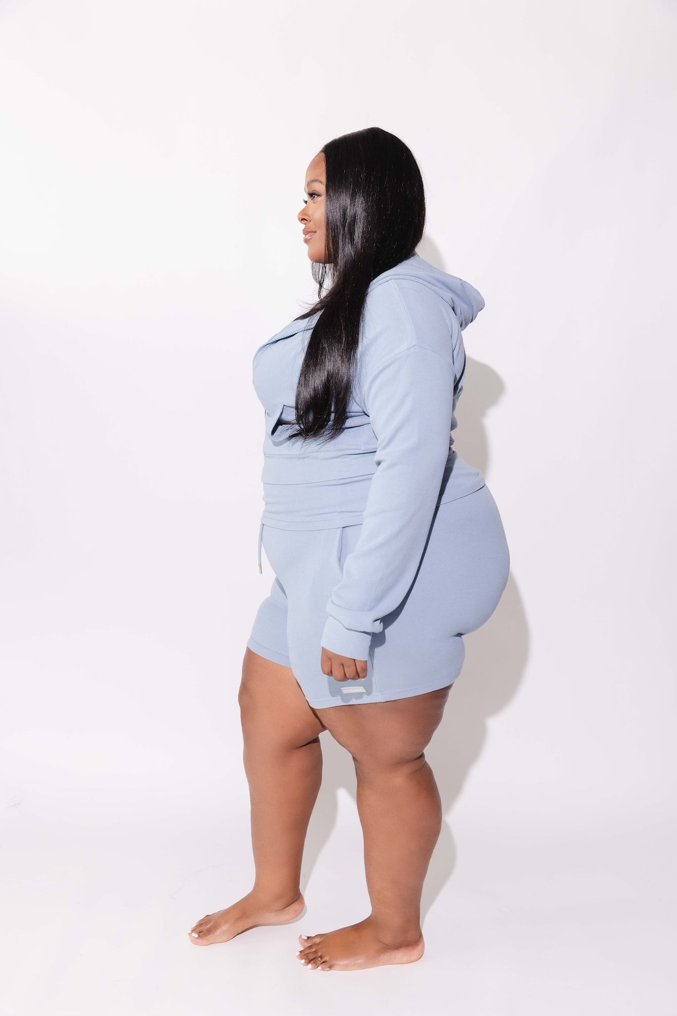 Signature Ribbed 3PC Hoodie Short Set