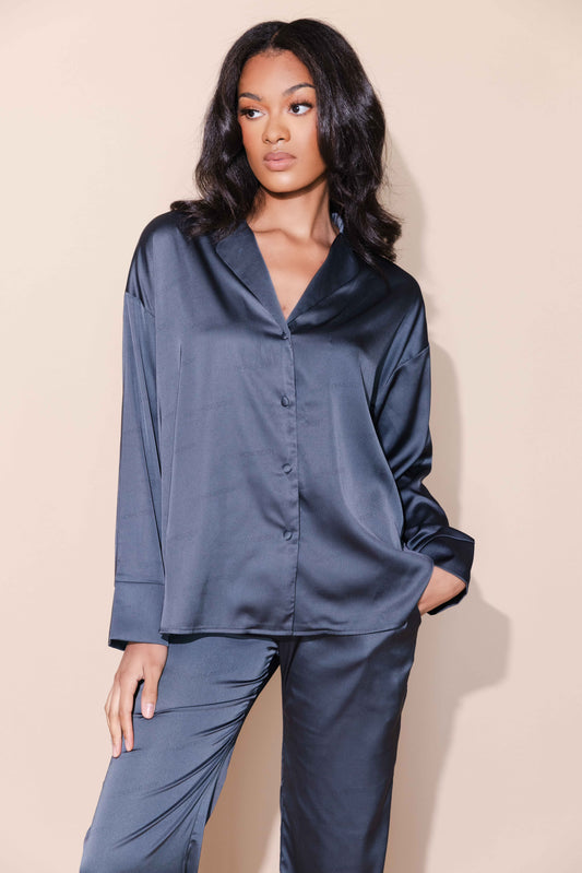 Signature Satin Long Sleeve Sleep Set